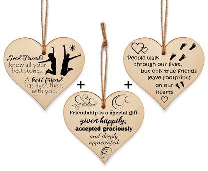 The Plum Penguin Treasured Friendships Displayed in Elegant Heart Plaques