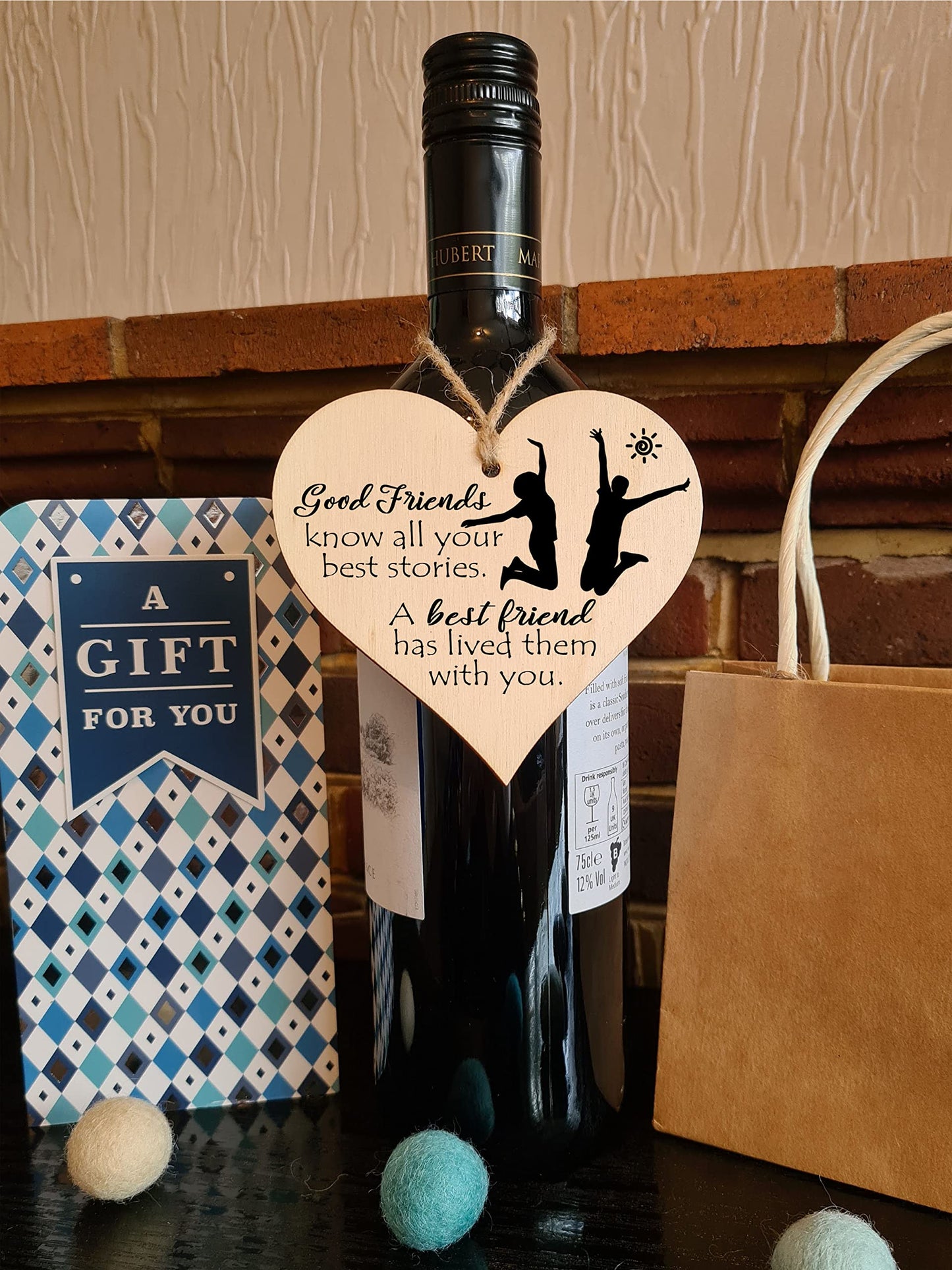 The Plum Penguin Treasured Friendships Displayed in Elegant Heart Plaques