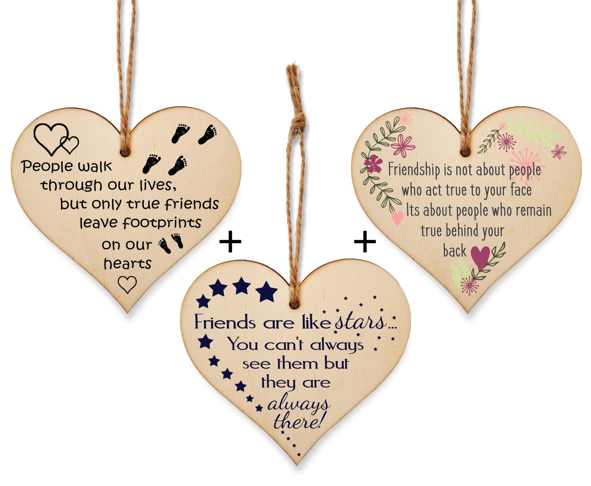 The Plum Penguin Heartwarming Echoes Set of Three Friendship Plaques