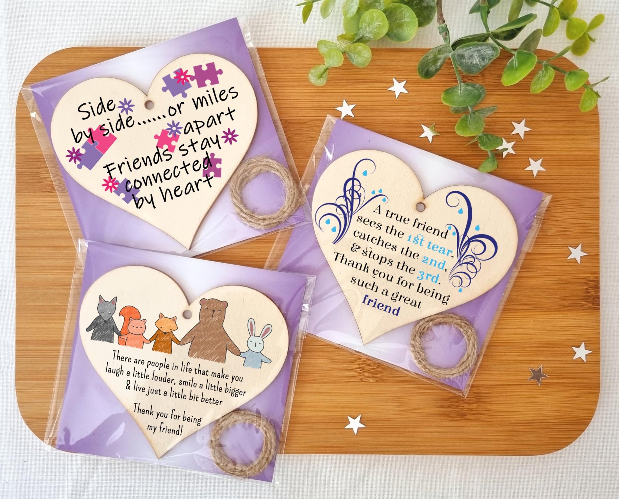 The Plum Penguin Embracing Bonds Unique Friendship Heart Plaque Collection