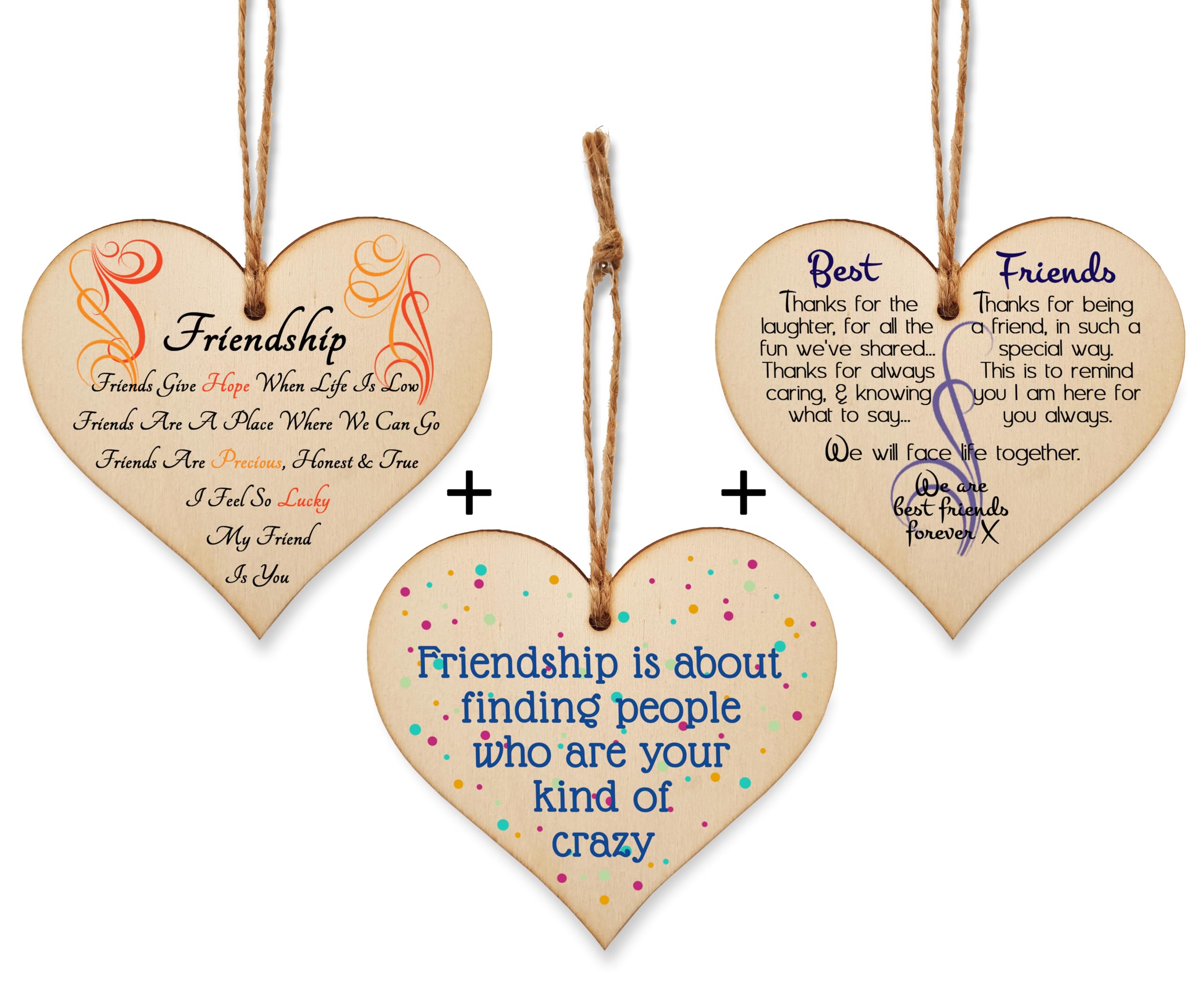 The Plum Penguin Cherished Ties Three Distinct Heart Shaped Friendship Plaques