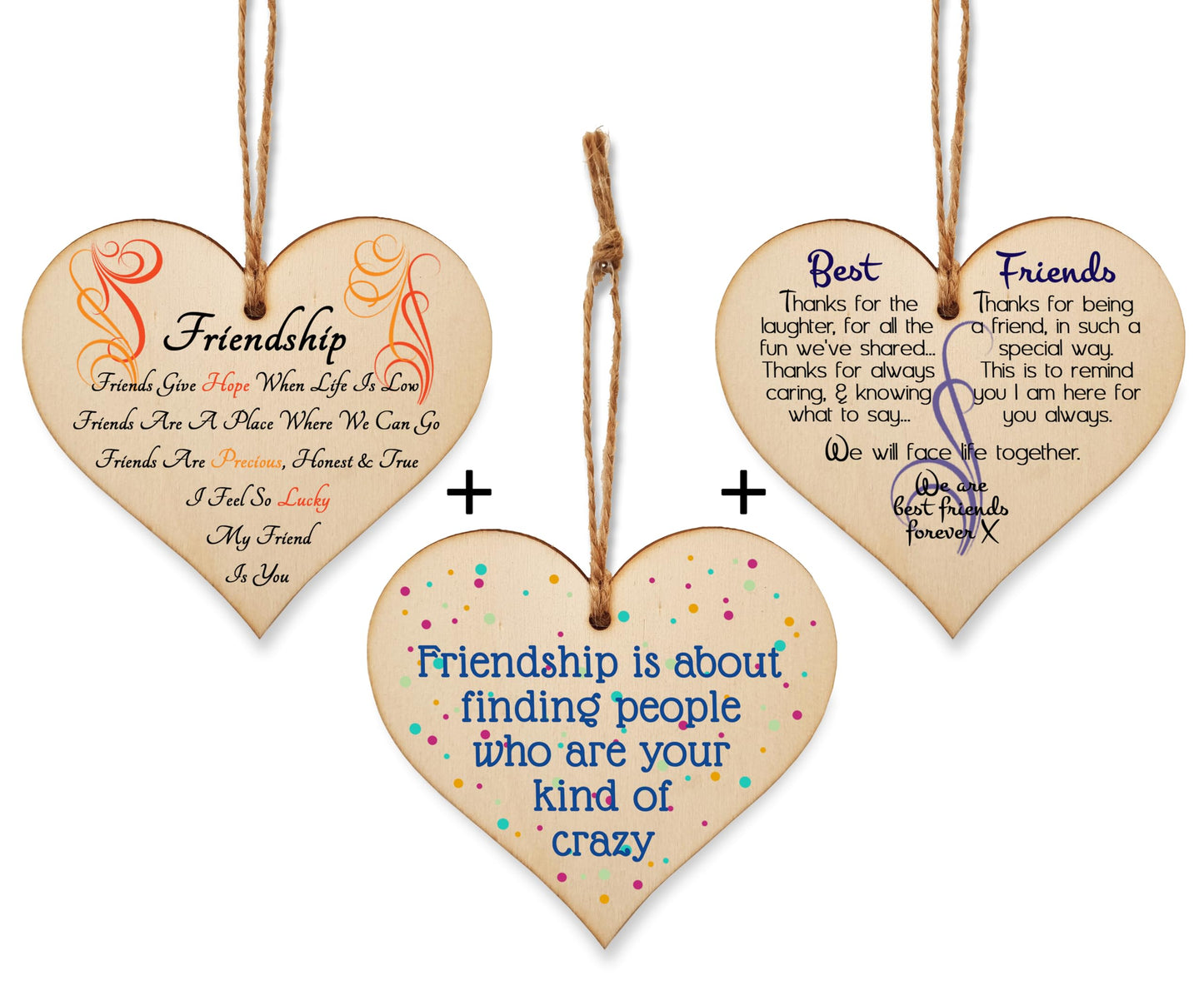 The Plum Penguin Cherished Ties Three Distinct Heart Shaped Friendship Plaques