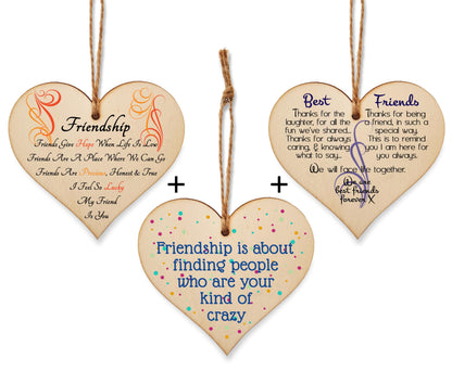 The Plum Penguin Cherished Ties Three Distinct Heart Shaped Friendship Plaques