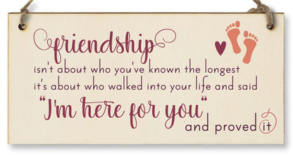 The Plum Penguin Handmade Wooden Hanging Wall Plaque Friendship Isn't Who You've Known Longest Proved It Sentimental Gift Sign