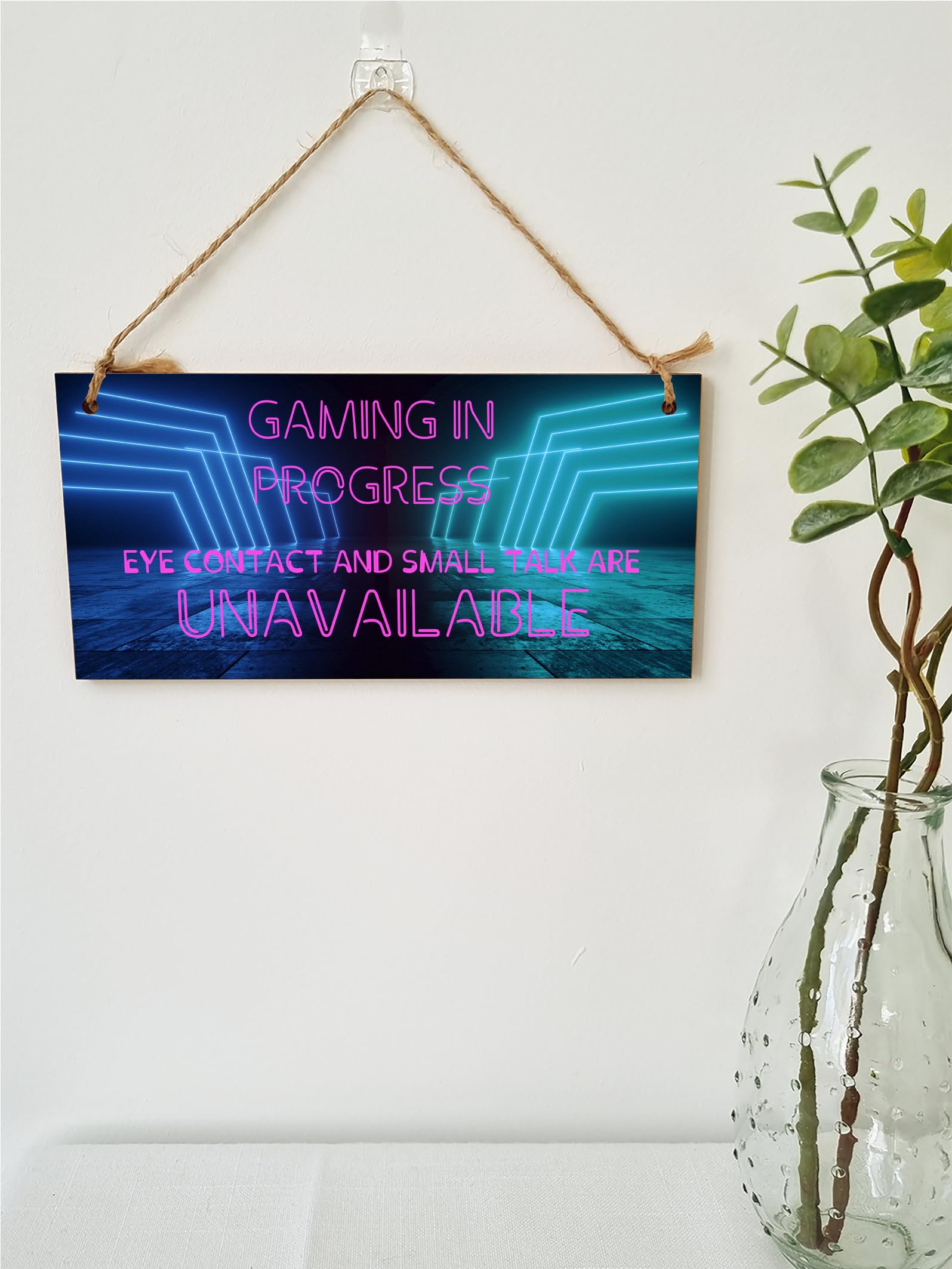 Gaming in Progress Game Room Door Sign Handmade Wooden Plaque Home Décor Hanging Sign Gift Gamer Fan Futurustic Style