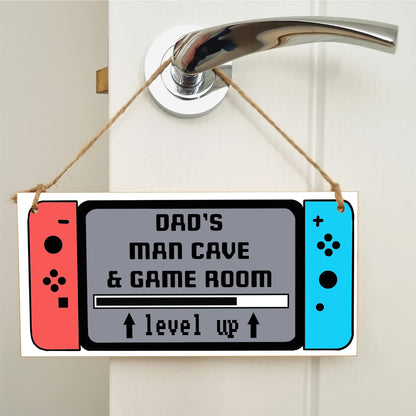 The Plum Penguin Handmade Wooden Hanging Wall Plaque Dad's Man Cave & Game Room Funny Gaming Novelty Sign