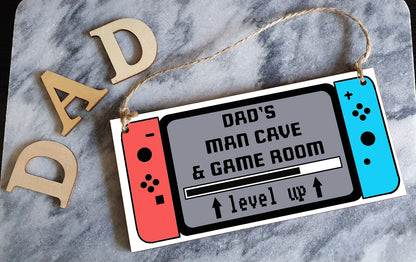 The Plum Penguin Handmade Wooden Hanging Wall Plaque Dad's Man Cave & Game Room Funny Gaming Novelty Sign