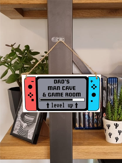 The Plum Penguin Handmade Wooden Hanging Wall Plaque Dad's Man Cave & Game Room Funny Gaming Novelty Sign