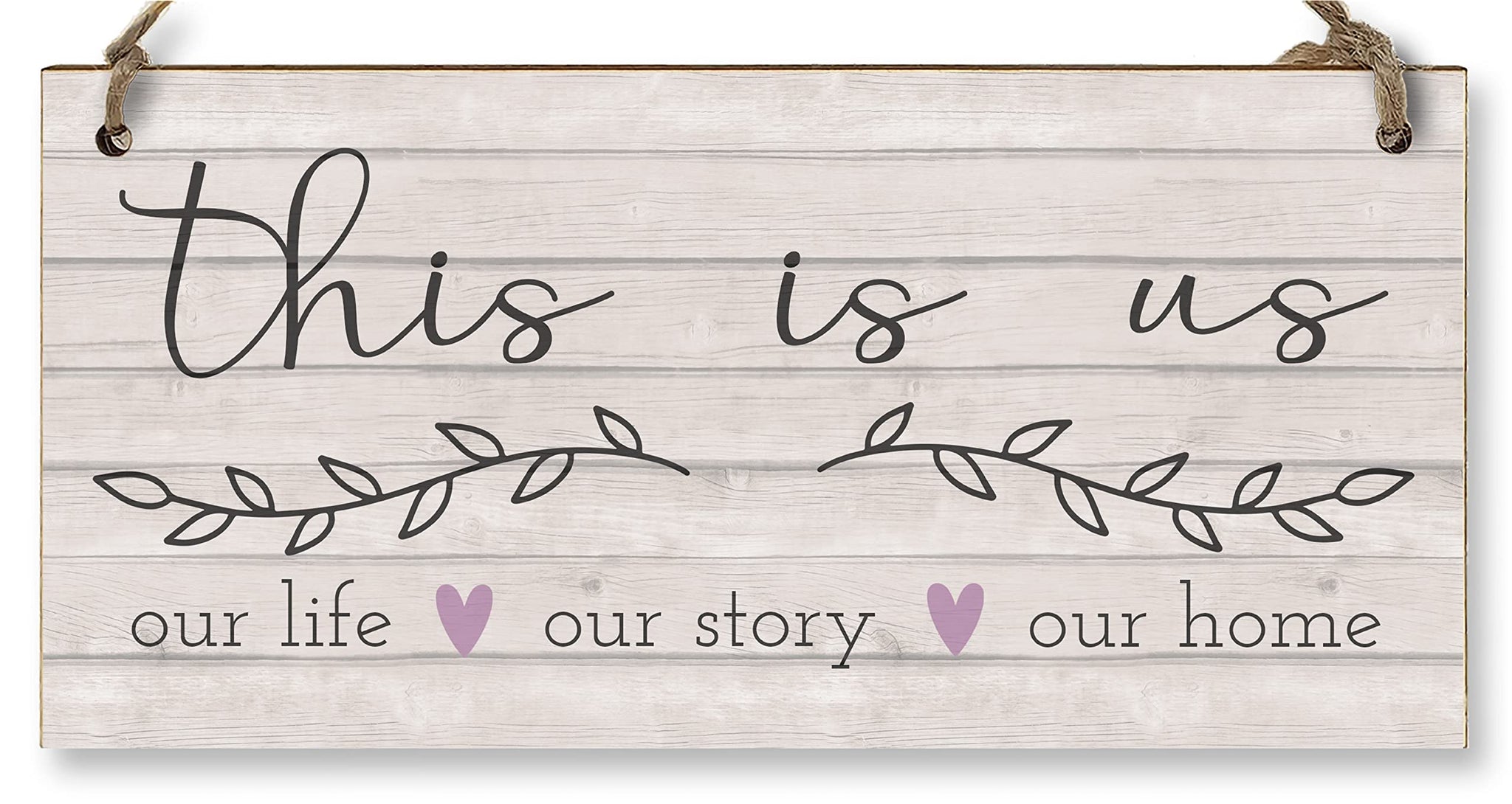 The Plum Penguin Handmade Wooden Hanging Wall Plaque This Is Us Our Life Our Story Our Home Sentimental Decorative Sign Family