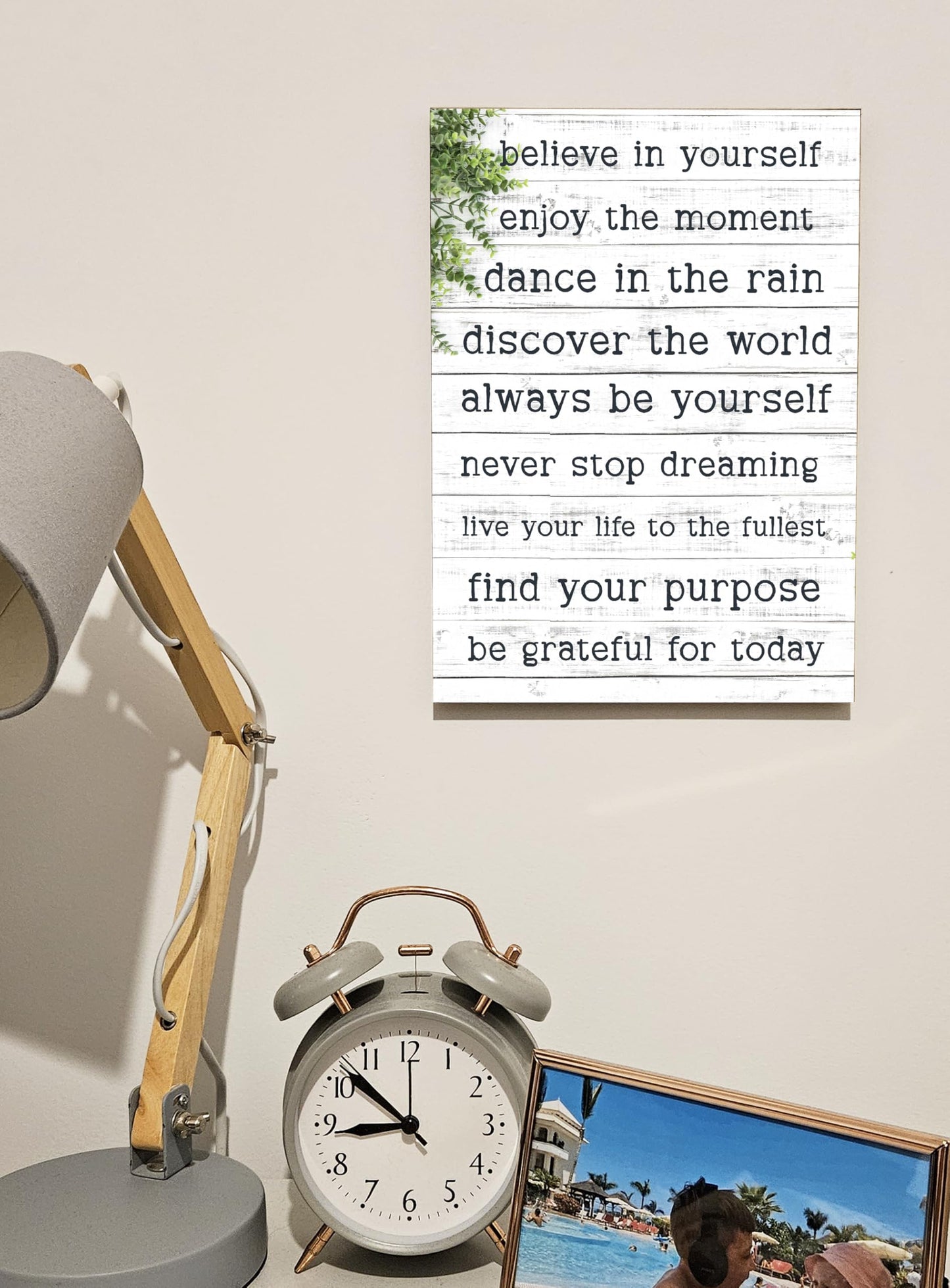 Motivational Wall Art Sign Plaque Inspire Every Day Vibrant Print Daily Affirmation A4 Wooden Home Décor Uplifting Decoration