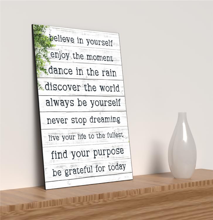 Motivational Wall Art Sign Plaque Inspire Every Day Vibrant Print Daily Affirmation A4 Wooden Home Décor Uplifting Decoration
