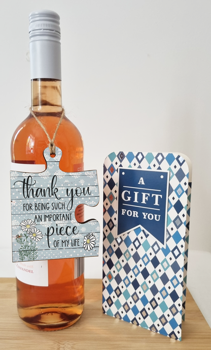 Thank You Important Piece of my Life Jigsaw Puzzle Shaped Rustic Decorative Hanging Plaque Sign Friendship Gift for Her