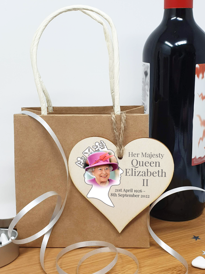 Queen Elizabeth II 1926-2022 Memorial Keepsake in Remembrance Her Majesty RIP Profile Handmade Wooden Hanging Wall Plaque