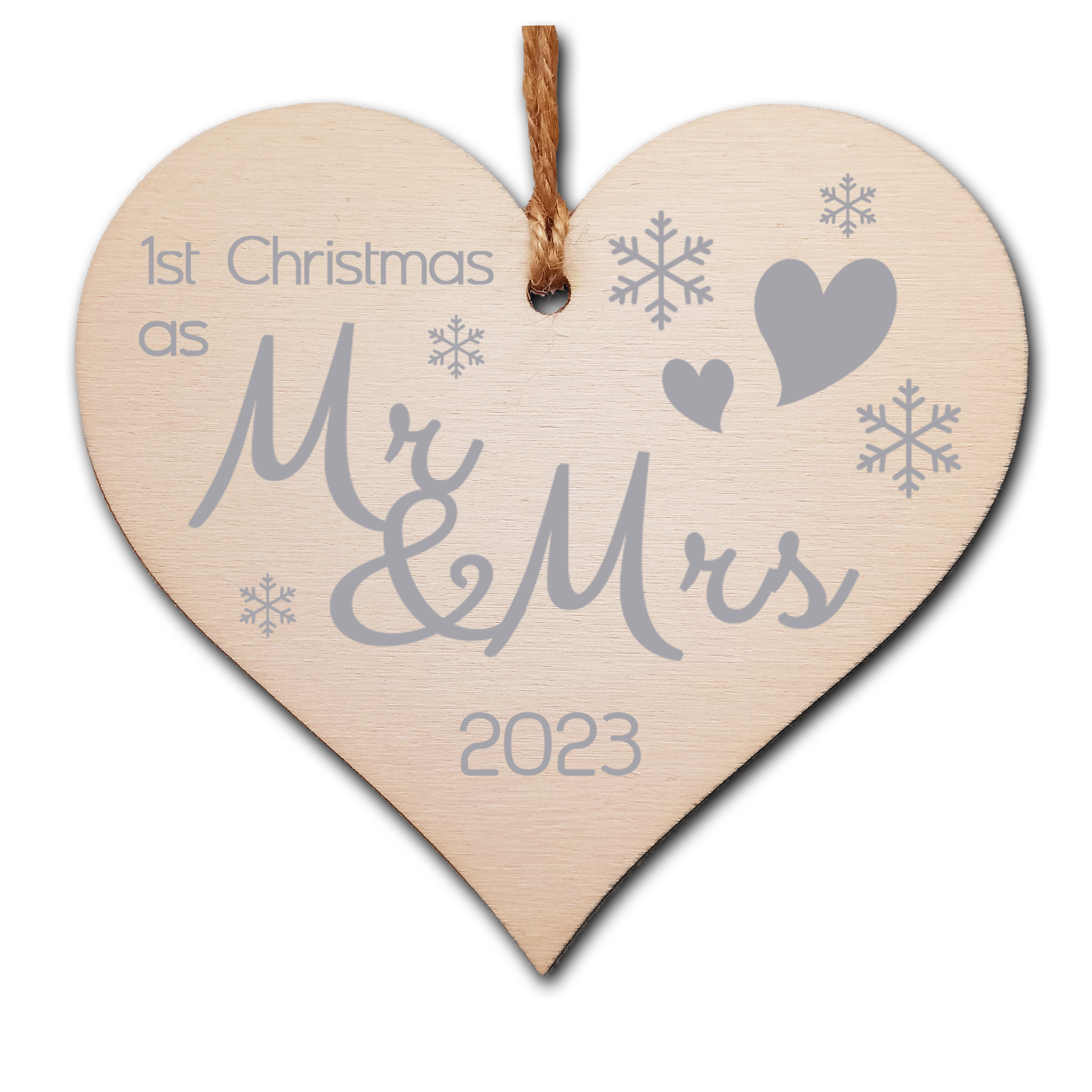 Handmade Christmas Hanging Wooden Heart Plaque Decoration Gift to wish someone special a merry xmas festive bauble
