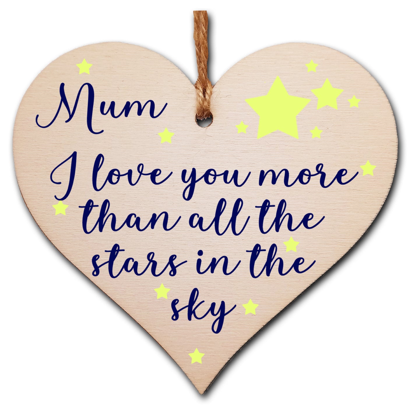 Handmade Wooden Hanging Heart Plaque for Mum loving thoughtful special keepsake
