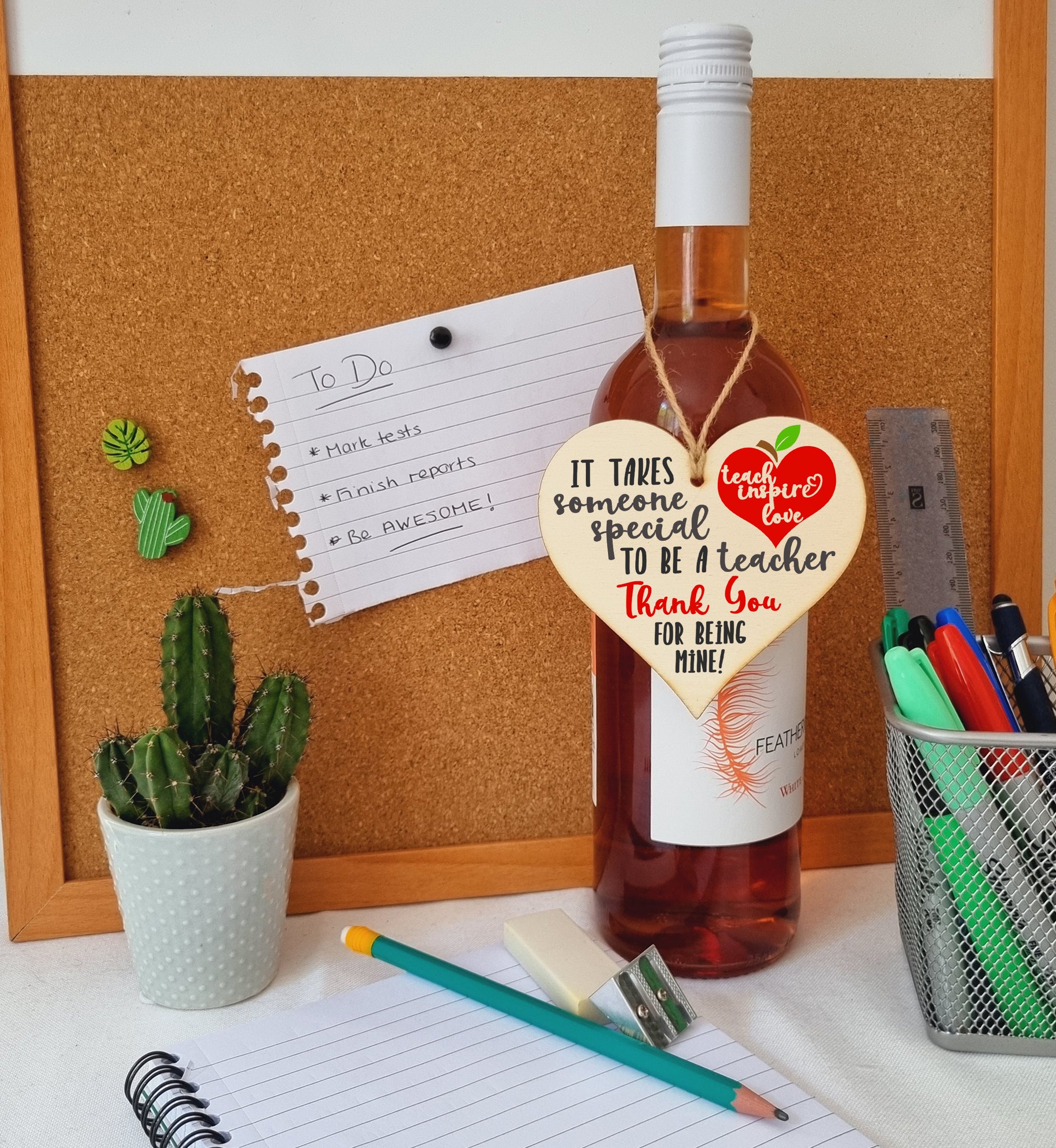 Someone Special to Be a Teacher Thank You Hanging Heart Wooden Decoration End of Term Gift Card Alternative