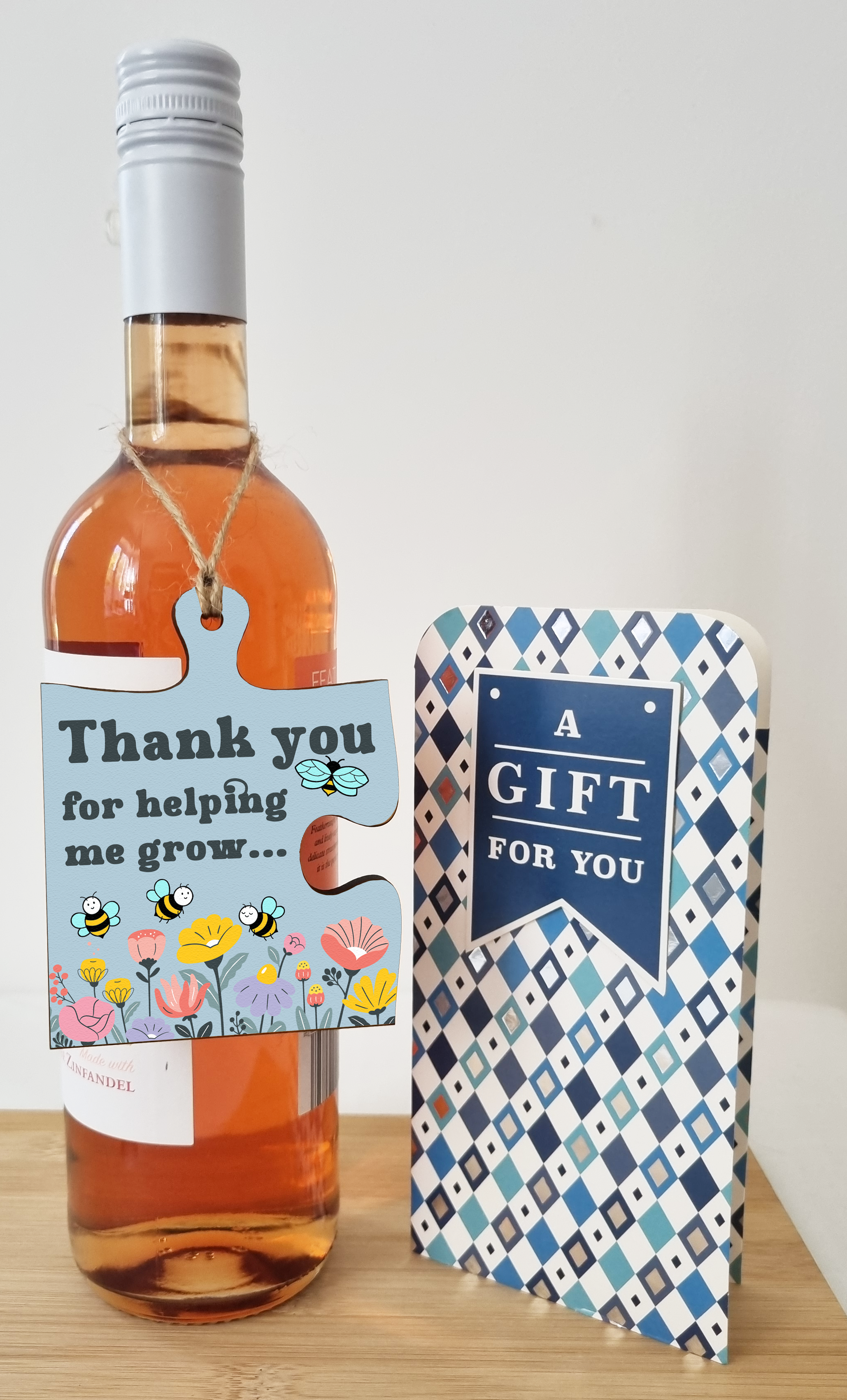 Thank You Helping Me Grow Best Teacher Jigsaw Puzzle Shaped Decorative Hanging Plaque Sign Card Alternative End of Term Gift