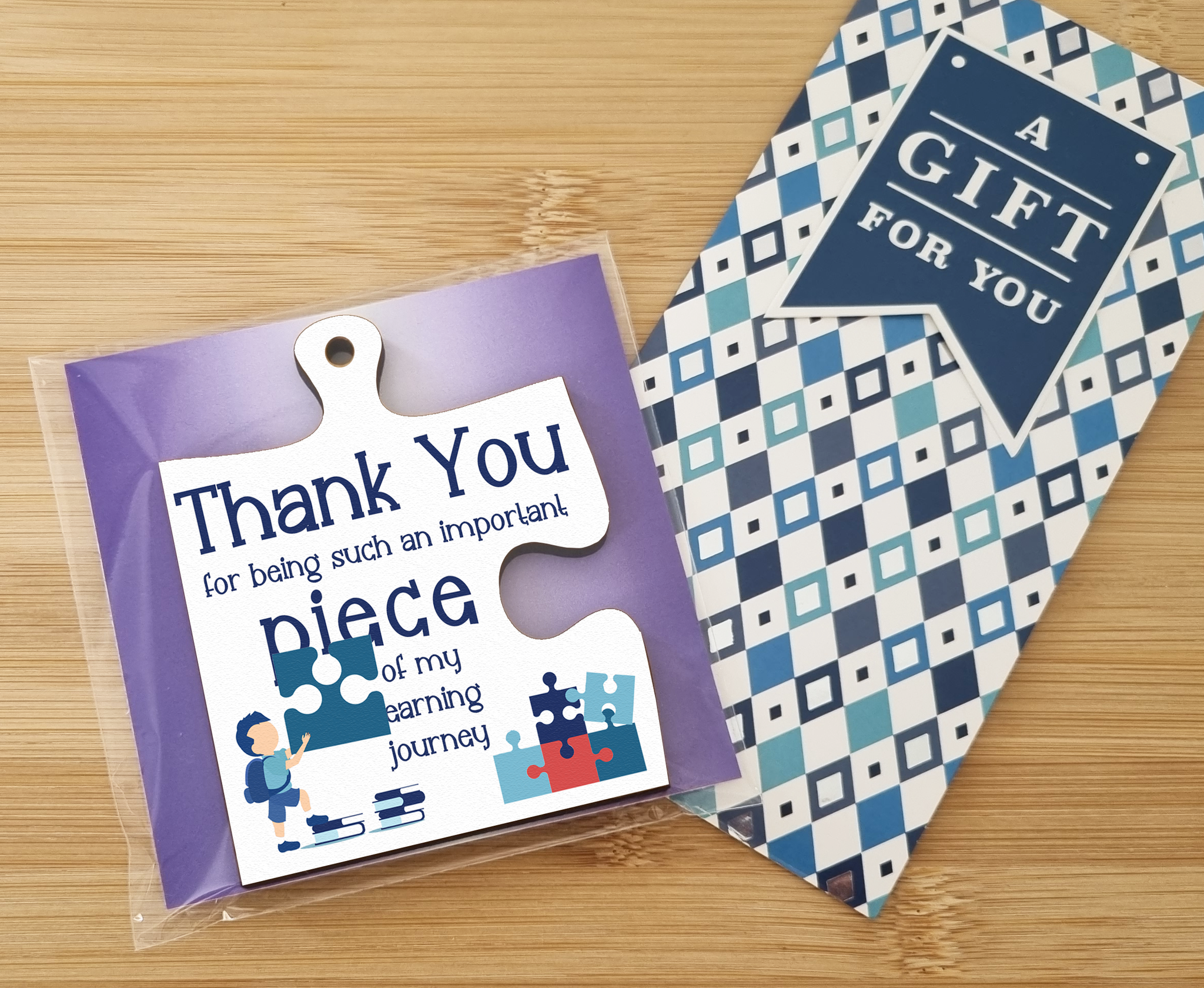 Thank You Important Piece Learning Journey Best Teacher Jigsaw Puzzle Shaped Decorative Hanging Plaque Sign End of Term Gift