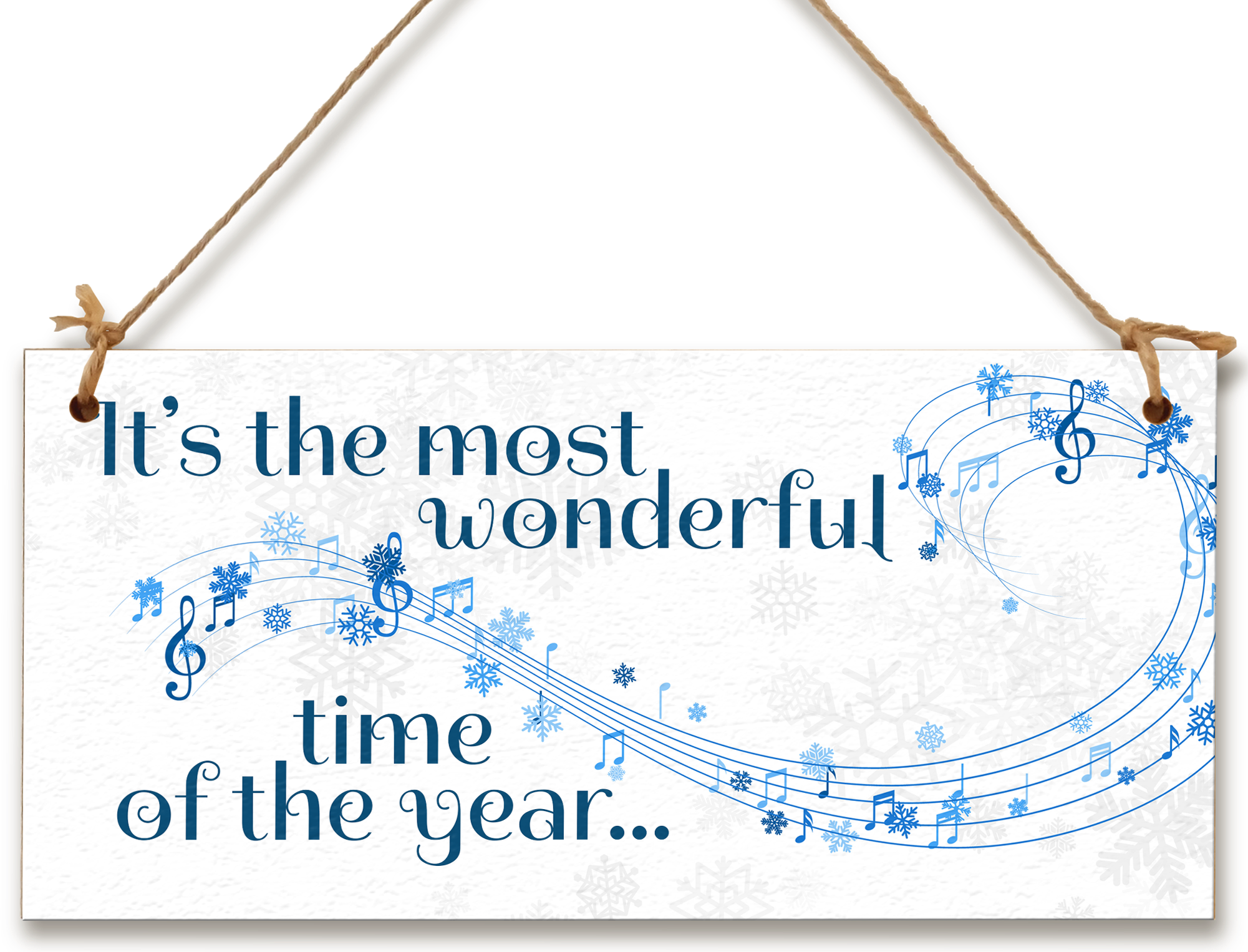 Most Wonderful Time of the Year Christmas Decorative Sign Carols Songs Musical Handmade Wooden Hanging Wall Plaque Gift