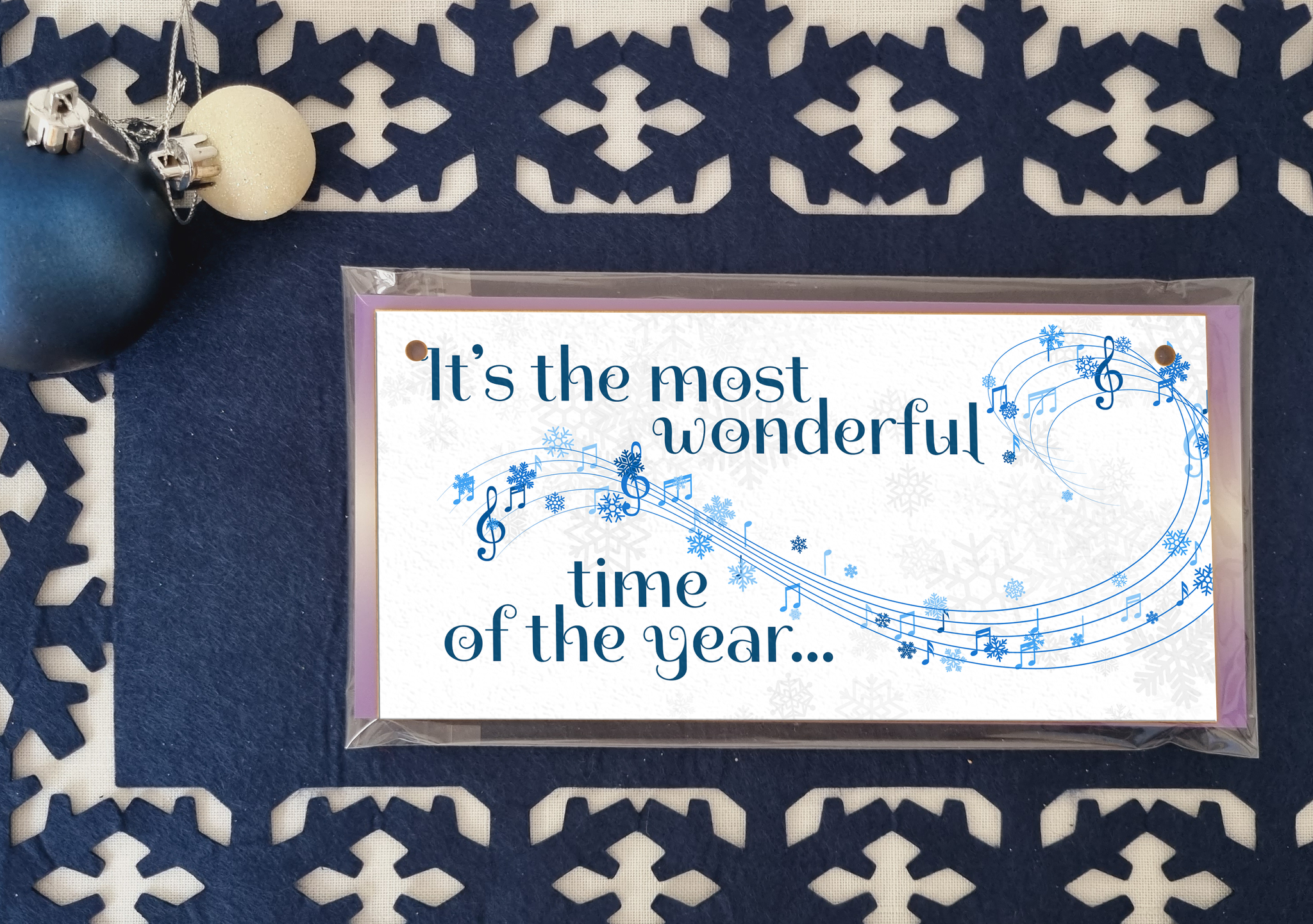 Most Wonderful Time of the Year Christmas Decorative Sign Carols Songs Musical Handmade Wooden Hanging Wall Plaque Gift
