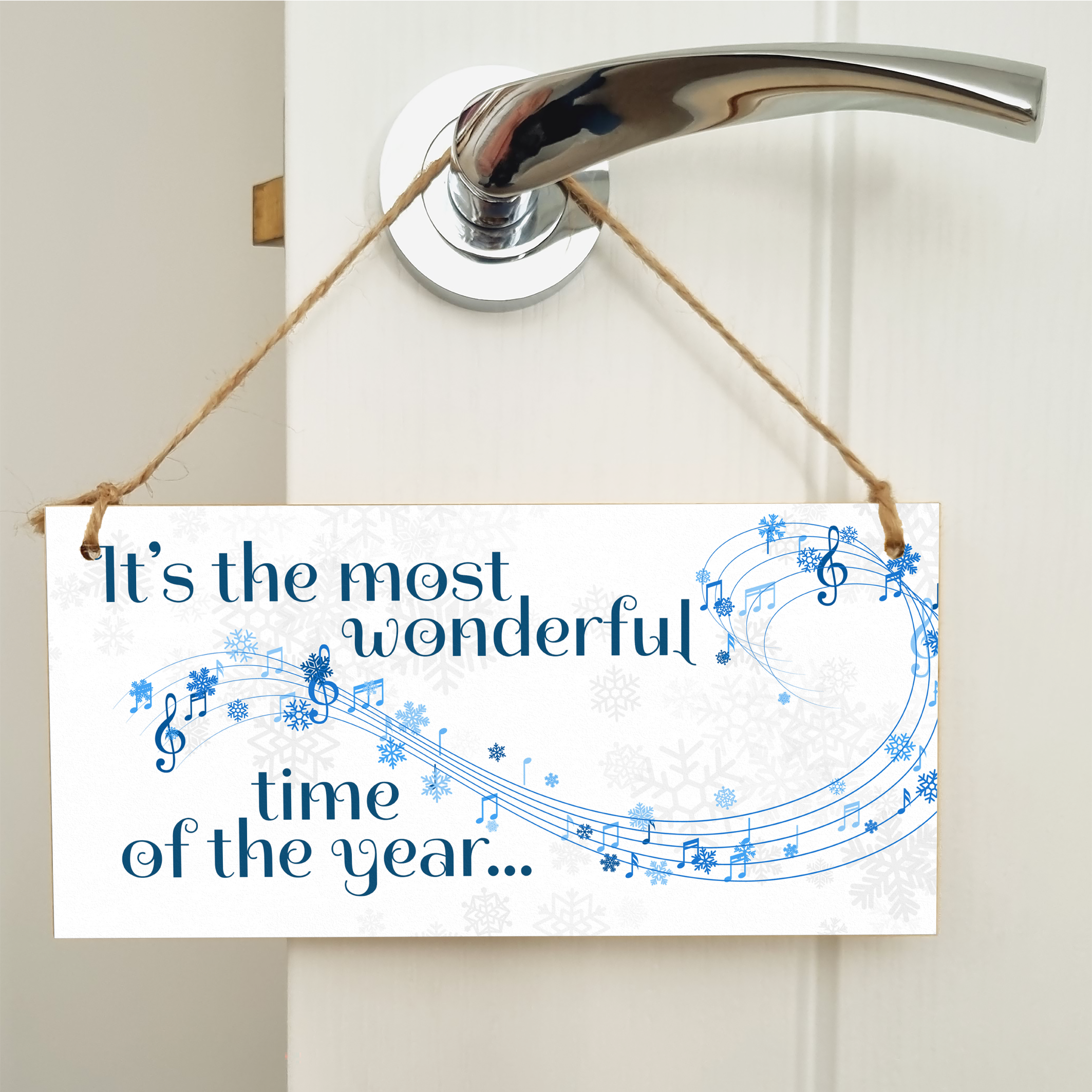 Most Wonderful Time of the Year Christmas Decorative Sign Carols Songs Musical Handmade Wooden Hanging Wall Plaque Gift