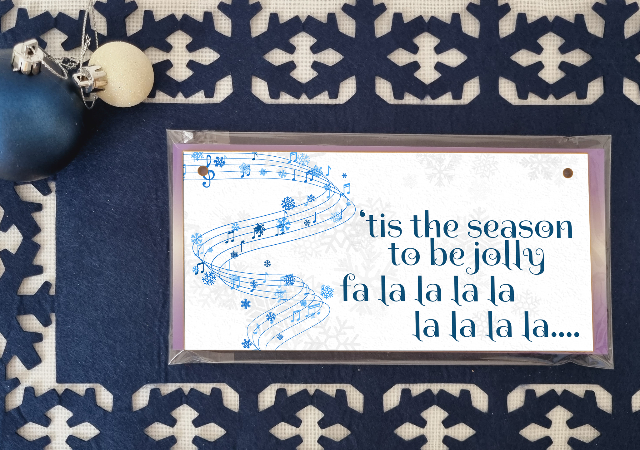 Tis the Season to be Jolly Christmas Decorative Sign Carols Songs Musical Handmade Wooden Hanging Wall Plaque Gift