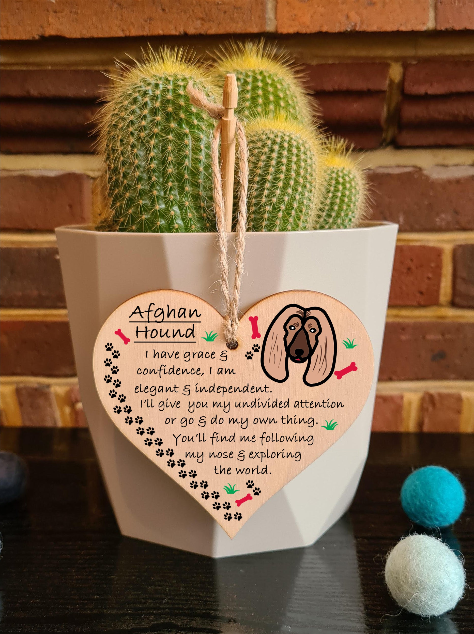 Handmade Wooden Hanging Heart Plaque Gift Perfect for Dog Lovers Pet Keepsake Novelty Decoration