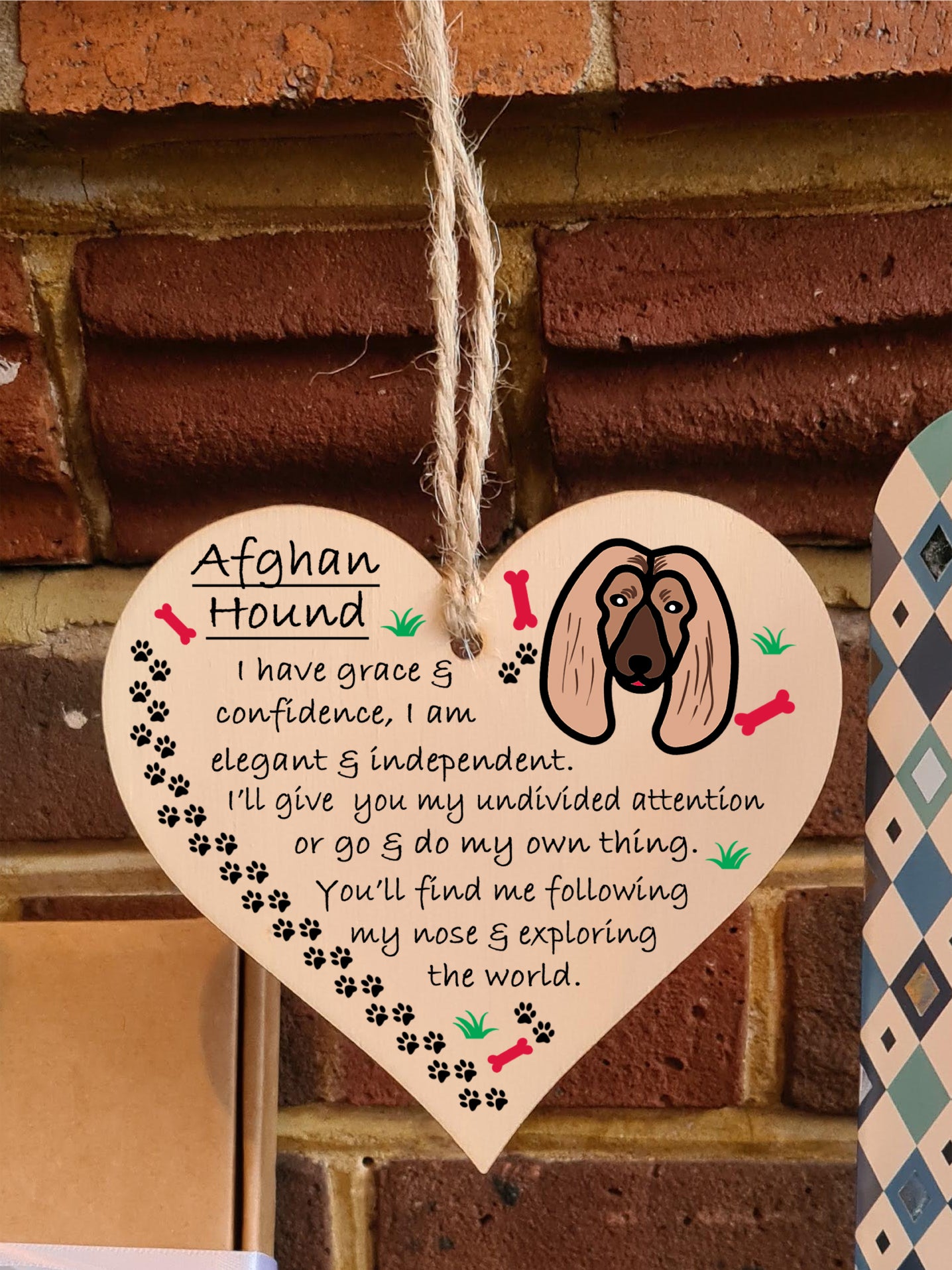 Handmade Wooden Hanging Heart Plaque Gift Perfect for Dog Lovers Pet Keepsake Novelty Decoration