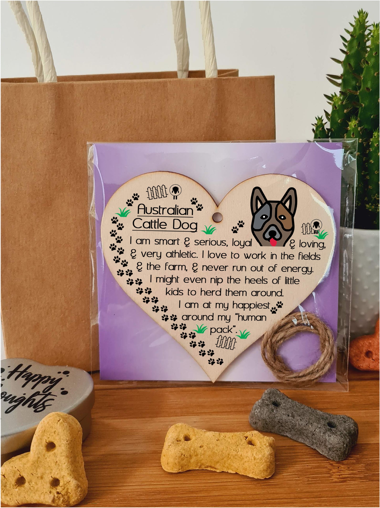 Handmade Wooden Hanging Heart Plaque Gift Perfect for Dog Lovers Pet Keepsake Novelty Decoration