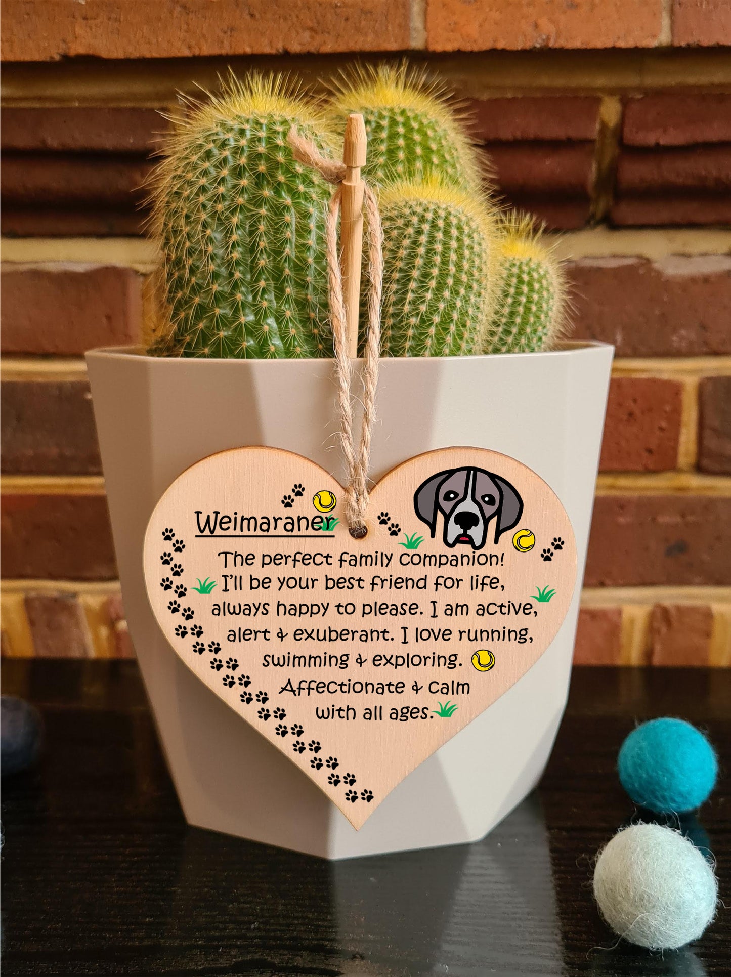 Handmade Wooden Hanging Heart Plaque Gift Perfect for Dog Lovers Pet Keepsake Novelty Decoration