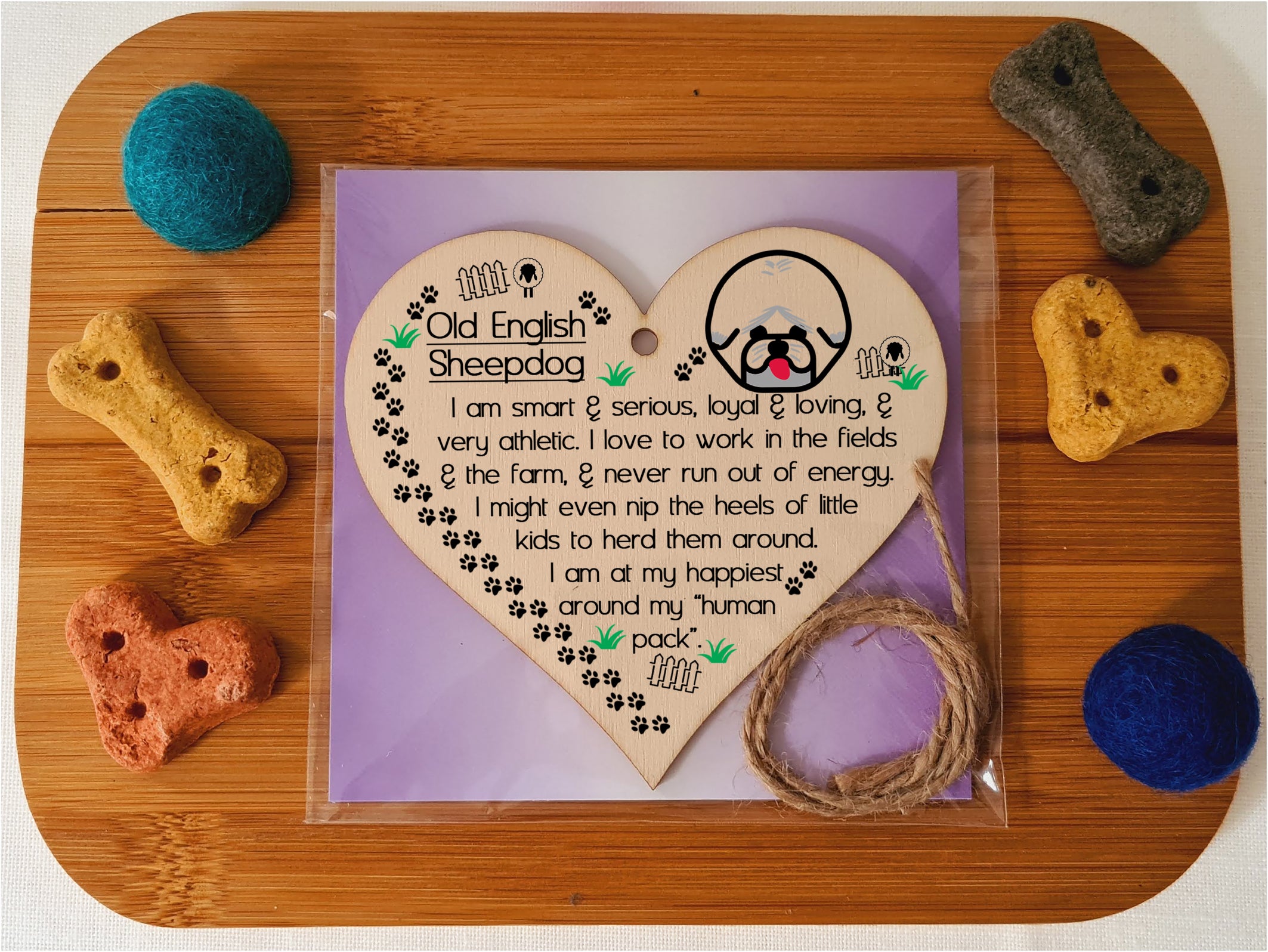 Handmade Wooden Hanging Heart Plaque Gift Perfect for Dog Lovers Pet Keepsake Novelty Decoration