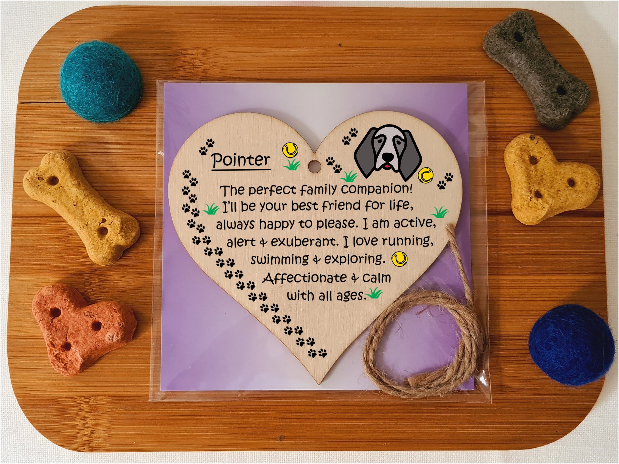 Handmade Wooden Hanging Heart Plaque Gift Perfect for Dog Lovers Pet Keepsake Novelty Decoration