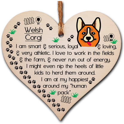 Handmade Wooden Hanging Heart Plaque Gift Perfect for Dog Lovers Pet Keepsake Novelty Decoration