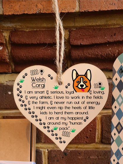 Handmade Wooden Hanging Heart Plaque Gift Perfect for Dog Lovers Pet Keepsake Novelty Decoration