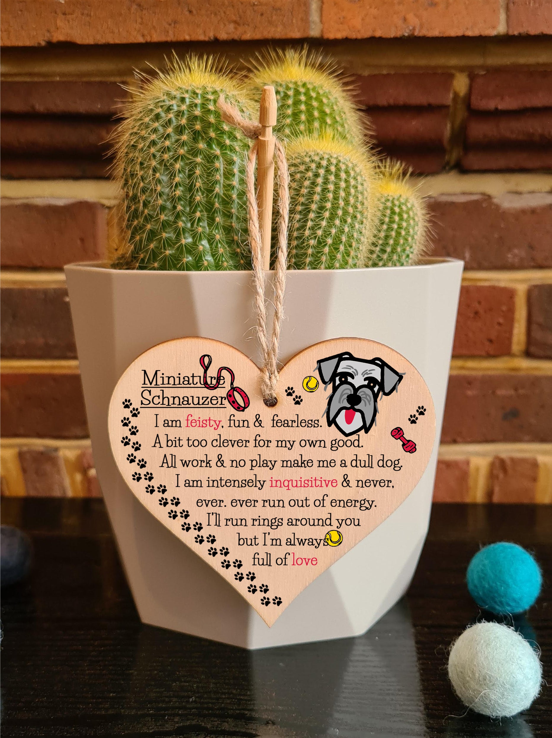 Handmade Wooden Hanging Heart Plaque Gift Perfect for Dog Lovers Pet Keepsake Novelty Decoration