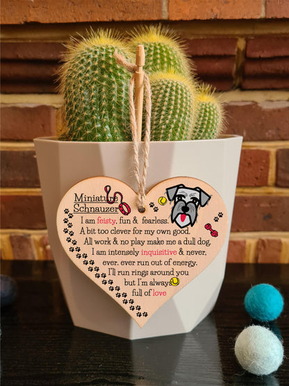 Handmade Wooden Hanging Heart Plaque Gift Perfect for Dog Lovers Pet Keepsake Novelty Decoration