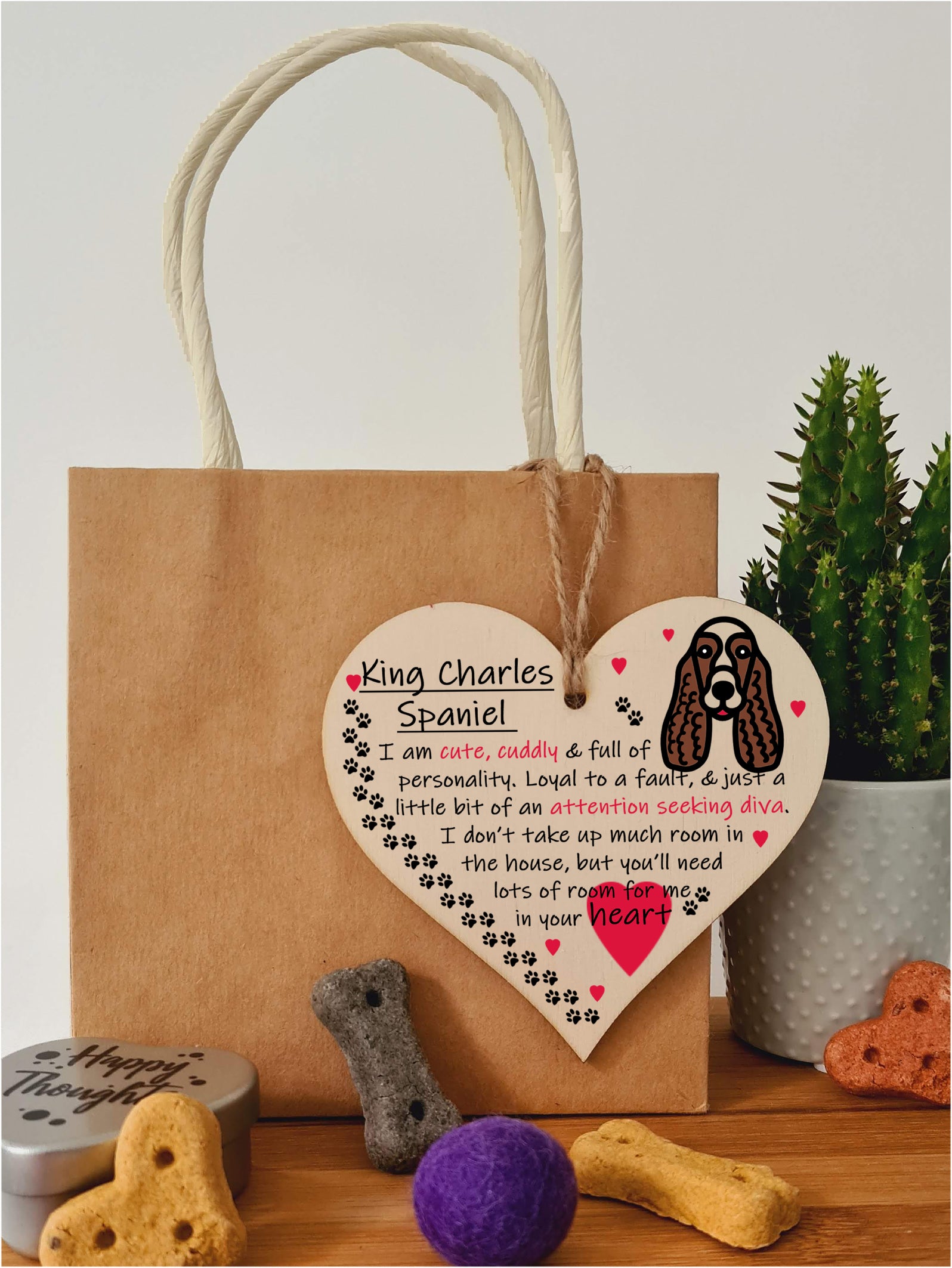 Handmade Wooden Hanging Heart Plaque Gift Perfect for Dog Lovers Pet Keepsake Novelty Decoration