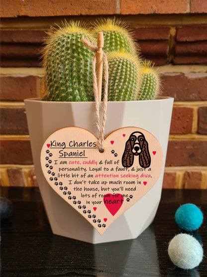 Handmade Wooden Hanging Heart Plaque Gift Perfect for Dog Lovers Pet Keepsake Novelty Decoration