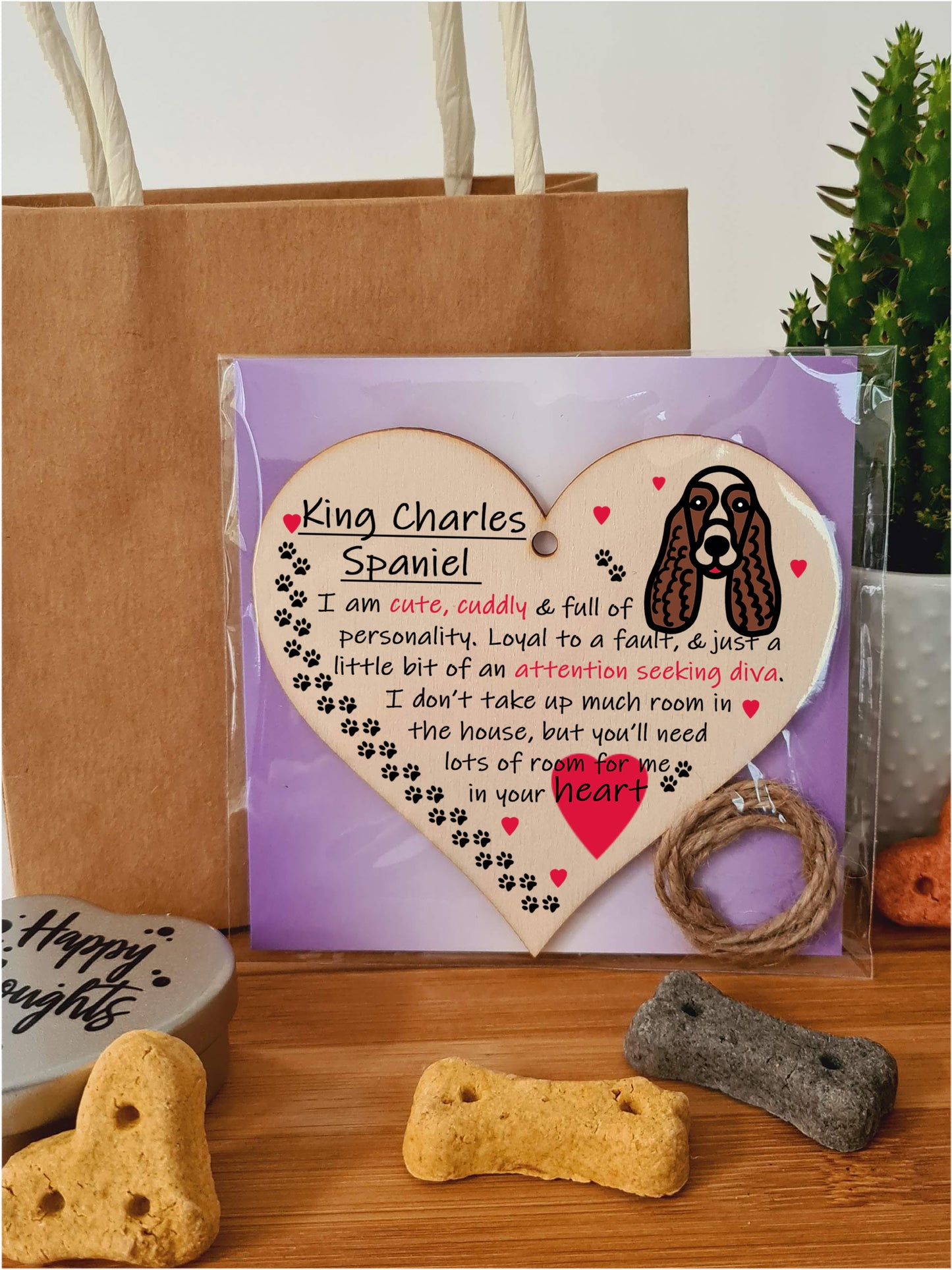 Handmade Wooden Hanging Heart Plaque Gift Perfect for Dog Lovers Pet Keepsake Novelty Decoration