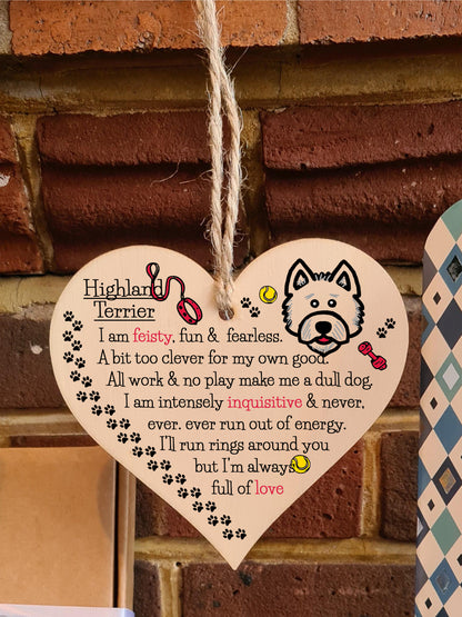 Handmade Wooden Hanging Heart Plaque Gift Perfect for Dog Lovers Pet Keepsake Novelty Decoration