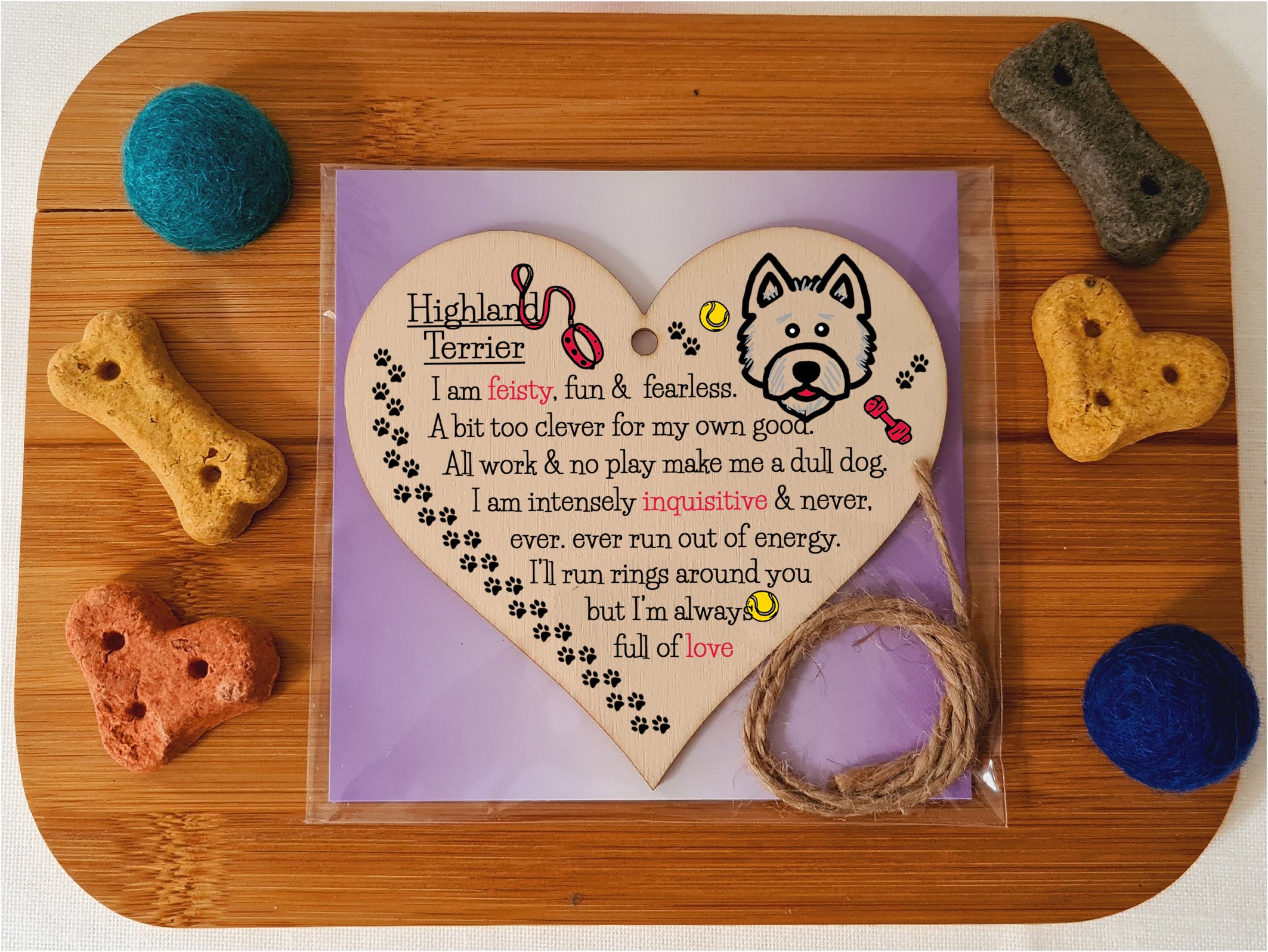 Handmade Wooden Hanging Heart Plaque Gift Perfect for Dog Lovers Pet Keepsake Novelty Decoration