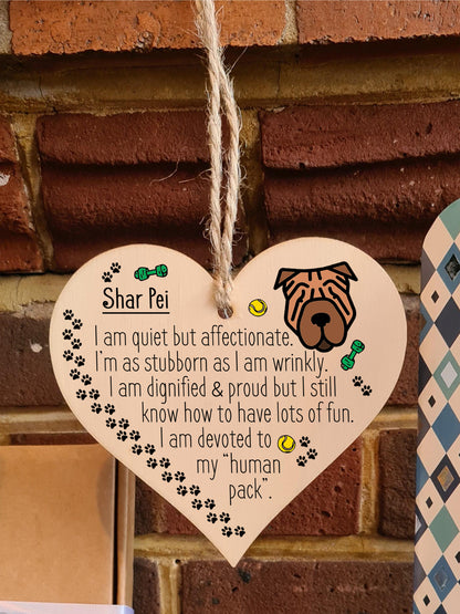 Handmade Wooden Hanging Heart Plaque Gift Perfect for Dog Lovers Pet Keepsake Novelty Decoration