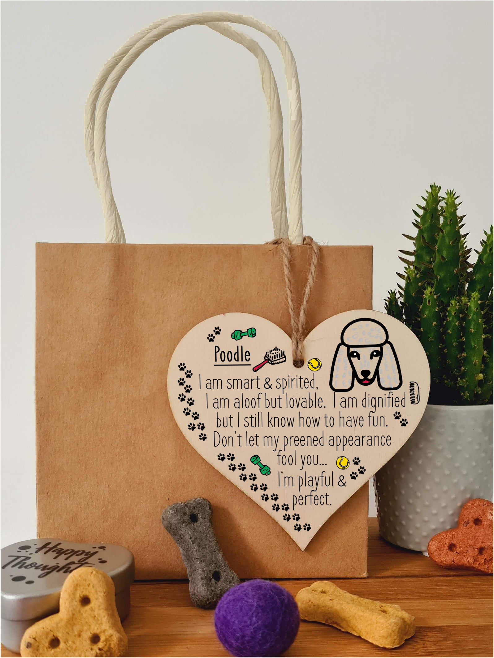 Handmade Wooden Hanging Heart Plaque Gift Perfect for Dog Lovers Pet Keepsake Novelty Decoration