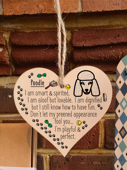 Handmade Wooden Hanging Heart Plaque Gift Perfect for Dog Lovers Pet Keepsake Novelty Decoration
