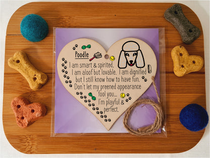 Handmade Wooden Hanging Heart Plaque Gift Perfect for Dog Lovers Pet Keepsake Novelty Decoration