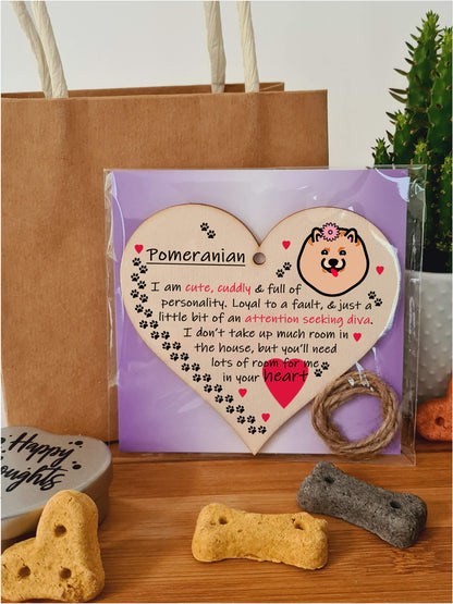 Handmade Wooden Hanging Heart Plaque Gift Perfect for Dog Lovers Pet Keepsake Novelty Decoration