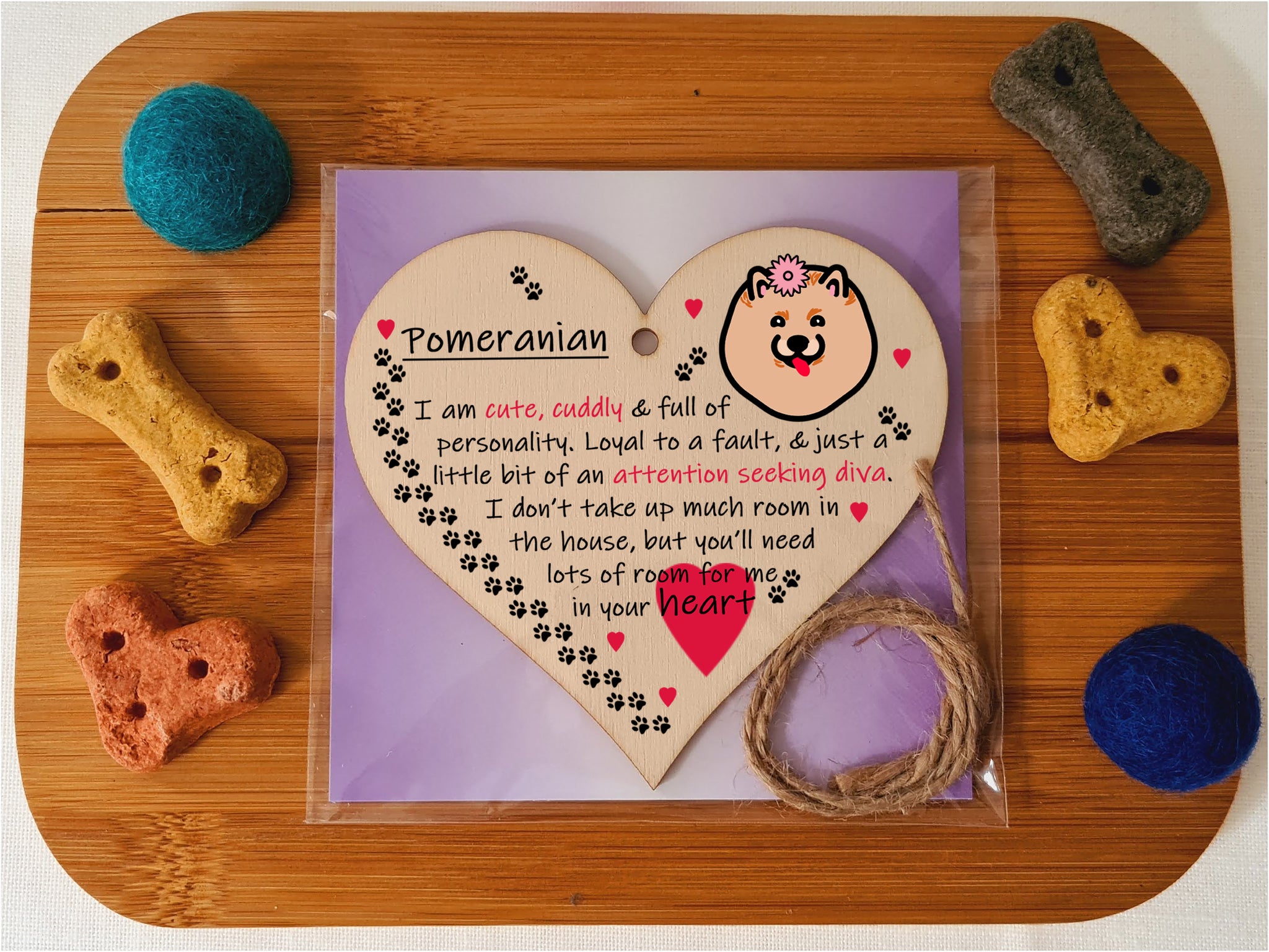 Handmade Wooden Hanging Heart Plaque Gift Perfect for Dog Lovers Pet Keepsake Novelty Decoration