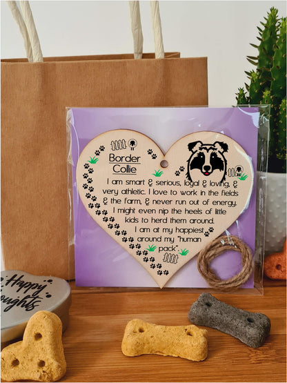 Handmade Wooden Hanging Heart Plaque Gift Perfect for Dog Lovers Pet Keepsake Novelty Decoration