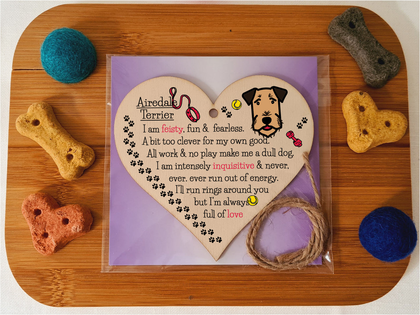 Handmade Wooden Hanging Heart Plaque Gift Perfect for Dog Lovers Pet Keepsake Novelty Decoration