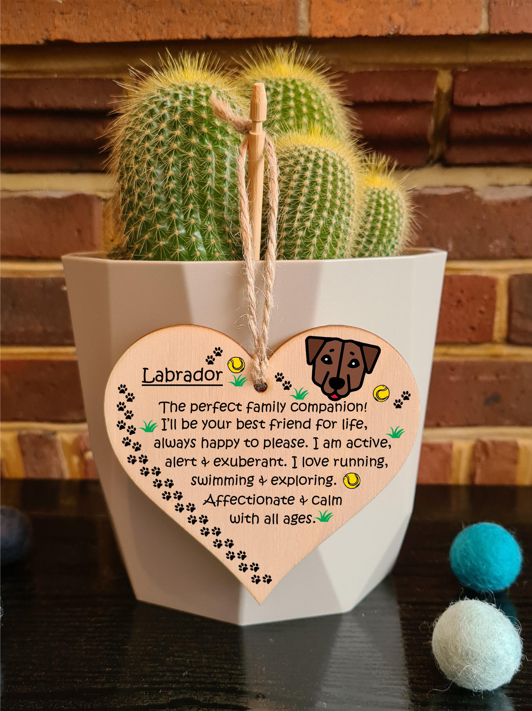 Handmade Wooden Hanging Heart Plaque Gift Perfect for Dog Lovers Pet Keepsake Novelty Decoration